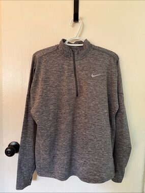 Nike Heathered Charcoal Gray Quarter-Zip Pullover